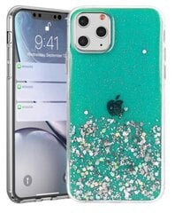 Силиконовый чехол Fusion glue glitter для Apple iPhone 13 Pro Max, зеленый цена и информация | Чехлы для телефонов | kaup24.ee