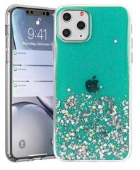 Силиконовый чехол Fusion glue glitter для Apple iPhone 13, зеленый цена и информация | Чехлы для телефонов | kaup24.ee