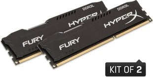 Operatiivmälu Kingston HyperX Fury, 2x8GB, DDR3 (HX318LC11FBK2/16) цена и информация | Оперативная память (RAM) | kaup24.ee