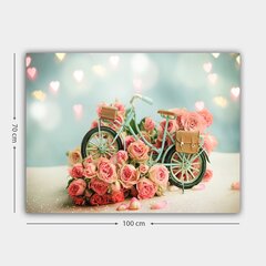 Репродукция Розы и велосипед цена и информация | Настенные деревянные декорации | kaup24.ee