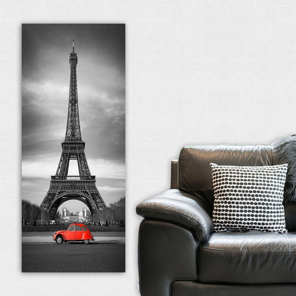 Reproduktsioon Punane auto ja Eiffeli torn hind ja info | Seinapildid | kaup24.ee
