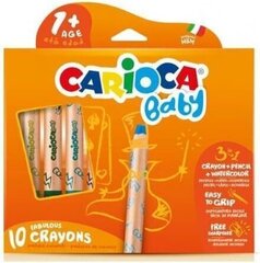 Värvipliiatsid Carioca 3in1 Baby Jumbo, 10 tk. hind ja info | Kunstitarbed, voolimise tarvikud | kaup24.ee