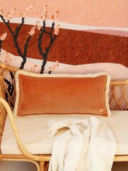 Удлиненная бархатная подушка карамельного цвета цена и информация | Подушки | kaup24.ee