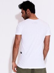 LIWALI Белая хлопковая мужская футболка с принтом. цена и информация | Мужские футболки | kaup24.ee