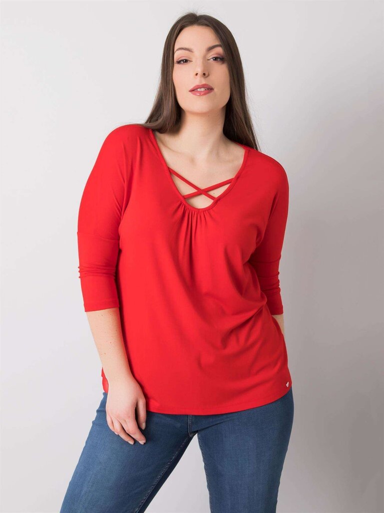Pluss suurusega punane viskoospluus hind ja info | Naiste pluusid, särgid | kaup24.ee