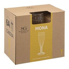 Läbipaistvast klaasist šampanjaklaasid Mona 200ml (6tk) hind ja info | Klaasid, tassid ja kannud | kaup24.ee