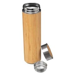 Roostevabast terasest bambuskattega pudel 350ml hind ja info | Joogipudelid | kaup24.ee