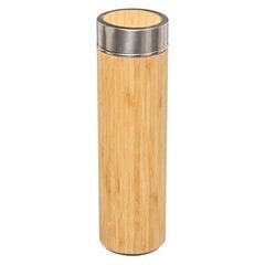 Бутылка для воды с бамбуковым покрытием из нержавеющей стали, 350 мл цена и информация | Фляги для воды | kaup24.ee