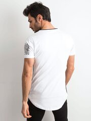 LIWALI Белая хлопковая мужская футболка с принтом. цена и информация | Meeste T-särgid | kaup24.ee