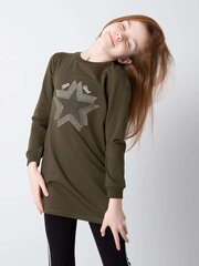 Туника цвета хаки для девочки с длинными рукавами. цена и информация | Рубашки для девочек | kaup24.ee