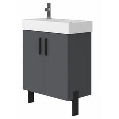 Шкафчик для ванной комнаты с раковиной Manhattan MH-55, серый цена и информация | Шкафчики для ванной | kaup24.ee