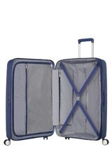 Средний чемодан American Tourister Soundbox Spinner Expandable 67 см, синий цена и информация | Чемоданы, дорожные сумки | kaup24.ee