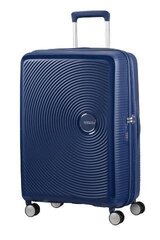 Средний чемодан American Tourister Soundbox Spinner Expandable 67 см, синий цена и информация | Чемоданы, дорожные сумки  | kaup24.ee