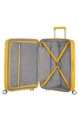 American Tourister большой чемодан Soundbox Spinner Expandable 77см, желтый цена и информация | Чемоданы, дорожные сумки | kaup24.ee