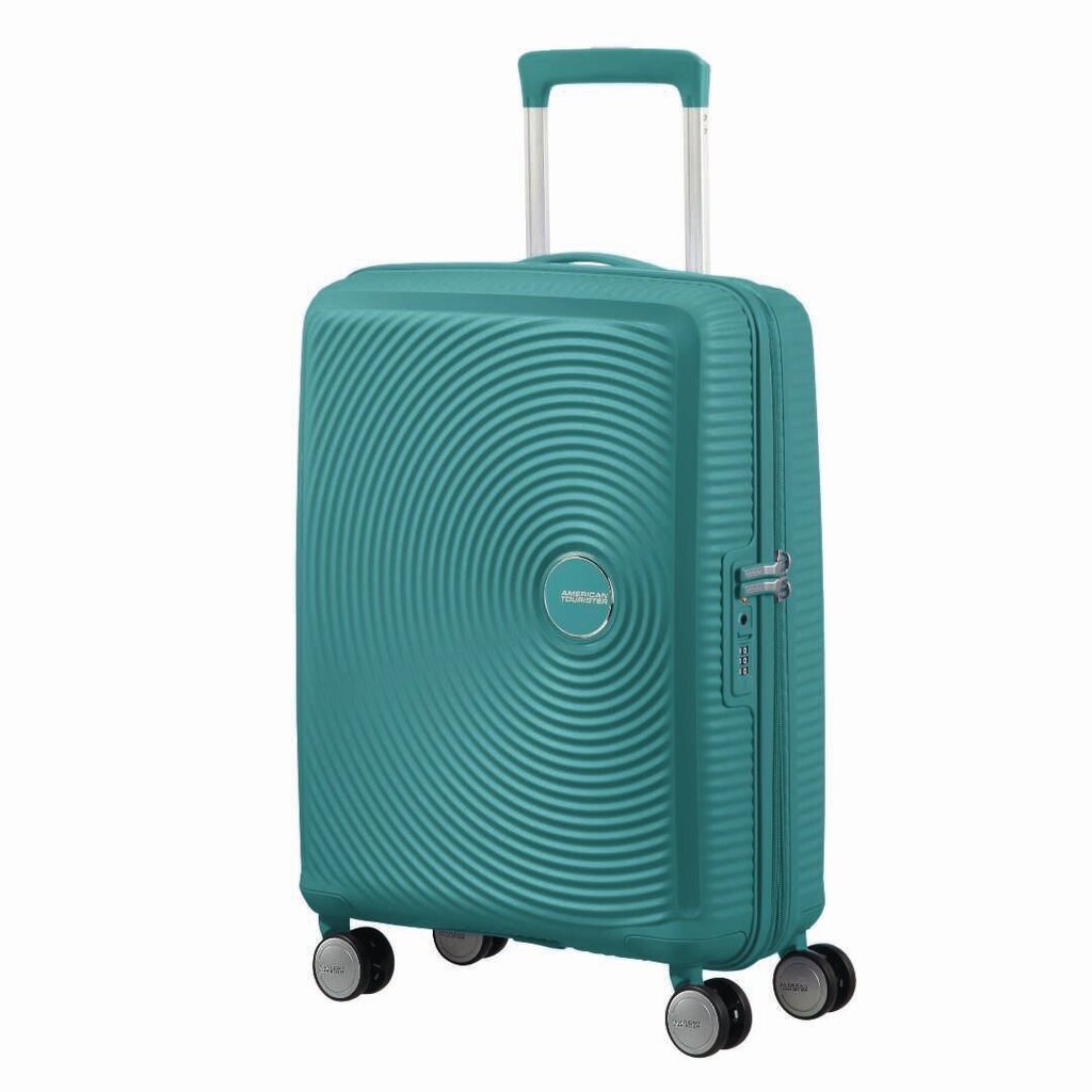 American Tourister käsipagas Soundbox Spinner Expandable 55cm, roheline цена и информация | Kohvrid, reisikotid | kaup24.ee