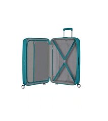 American Tourister средний чемодан Soundbox Spinner Expandable 67см, зеленый цена и информация | Чемоданы, дорожные сумки | kaup24.ee