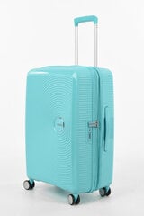 American Tourister средний чемодан Soundbox Spinner Expandable 67см,  голубой цена и информация | Чемоданы, дорожные сумки | kaup24.ee