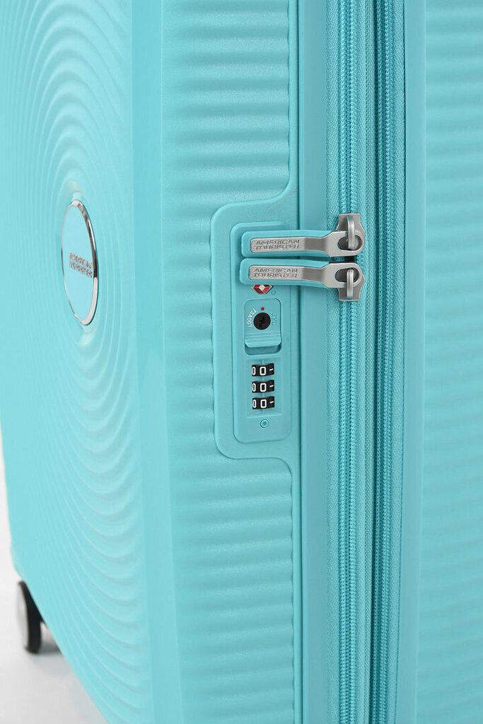 American Tourister käsipagas Soundbox Spinner Expandable 55cm, helesinine hind ja info | Kohvrid, reisikotid | kaup24.ee
