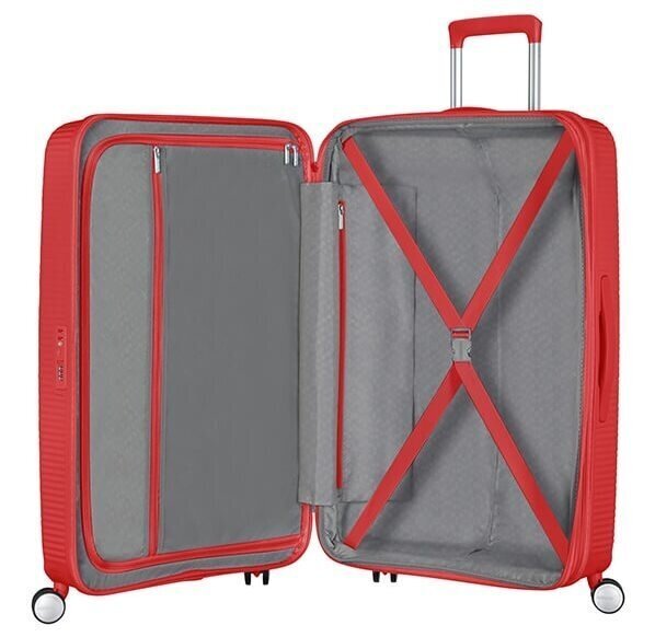 American Tourister keskmine reisikohver Soundbox Spinner Expandable 67cm, punane hind ja info | Kohvrid, reisikotid | kaup24.ee