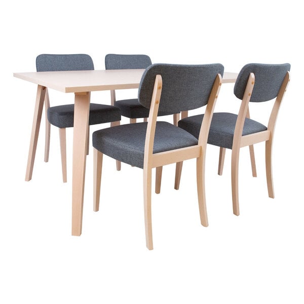 Söögilauakomplekt Adora, laud ja 4 tooli, hele pöök hind | kaup24.ee
