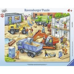 Ravensburger plaatpuzzle 40 tk. Suured tööautod цена и информация | Пазлы | kaup24.ee