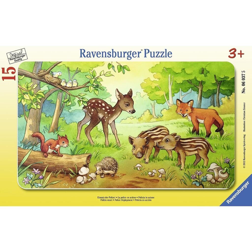 Ravensburger plaatpuzzle 15 tk Metsloomakesed цена и информация | Pusled | kaup24.ee