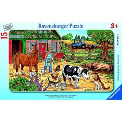 Пазл Ravensburger маленький с плиткой 15 шт. Farmyard цена и информация | Пазлы | kaup24.ee