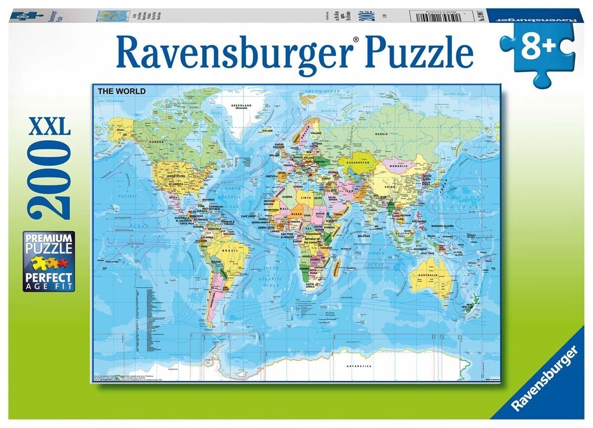 Ravensburger pusle 200 tk Maailmakaart цена и информация | Pusled | kaup24.ee