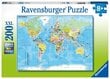 Ravensburger pusle 200 tk Maailmakaart цена и информация | Pusled | kaup24.ee