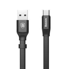 Кабель Baseus Nimble Flat Portable USB/USB-C с пряжкой 2A 0,23 м, черный (CATMBJ-01) цена и информация | Кабели для телефонов | kaup24.ee