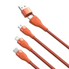 Baseus 3in1 USB / USB Typ C - USB Typ C / Lightning / micro USB cable, 1,2 m цена и информация | Кабели для телефонов | kaup24.ee