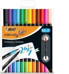 BIC Intensity Dual Tip Felt pens 2 in 1, 12-pack hind ja info | Kunstitarbed, voolimise tarvikud | kaup24.ee