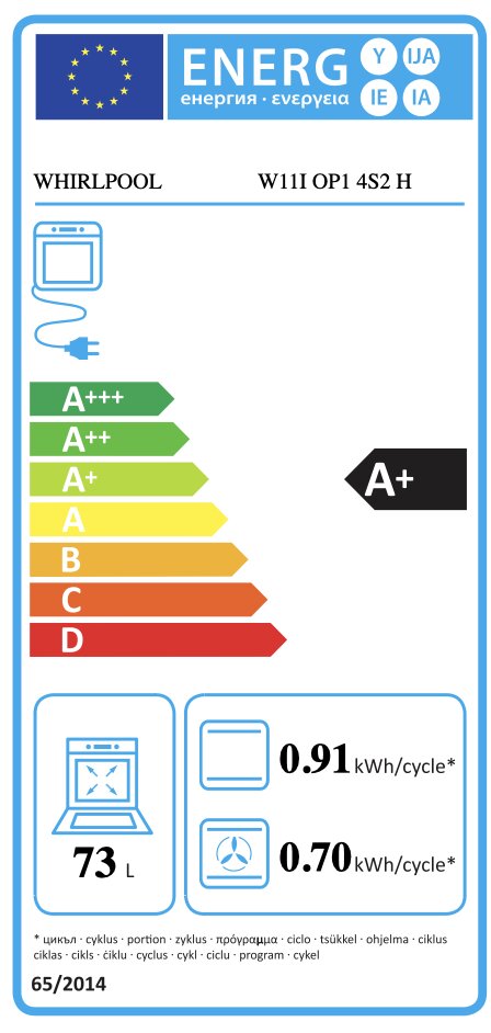 Whirlpool W11IOP14S2H, integreeritav ahi, maht 73 L, must hind ja info | Ahjud | kaup24.ee