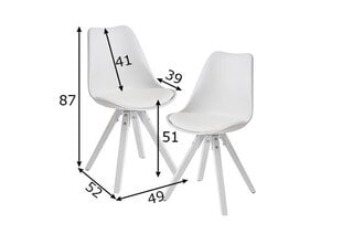 Кресло из экологичной кожи - белое x 2 цена и информация | Стулья для кухни и столовой | kaup24.ee