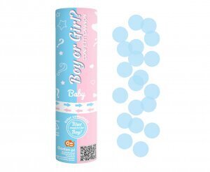 Pneumaatilised konfettid poisile või tüdrukule, paberist ringid sinised / 15 cm hind ja info | Peokaunistused | kaup24.ee