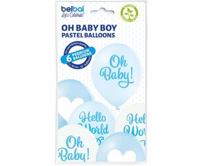 12"/30см Набор воздушных шаров "Oh Baby Boy", 6 шт цена и информация | Шары | kaup24.ee