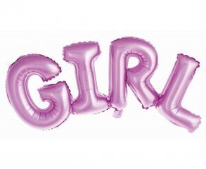 Fooliumist õhupallikirjad GIRL, roosa, 81 x 36 cm hind ja info | Õhupallid | kaup24.ee