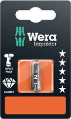 Насадка Wera Impaktor  PZ2 25 мм, 851/1 IMP DC, розничная упаковка цена и информация | Механические инструменты | kaup24.ee