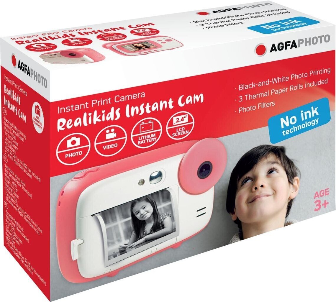 AgfaPhoto AGFA Realikids Instant Cam, pink цена и информация | Fotoaparaadid | kaup24.ee