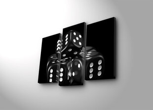 Kolmeosaline reproduktsioon Hasartmängutäringud (must ja valge) hind ja info | Seinapildid | kaup24.ee