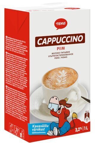 Piim Cappuccino 3,2% 1L, Tere hind ja info | Piimatooted | kaup24.ee