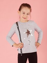 Светло-серая детская кофточка с аппликацией. цена и информация | Рубашки для девочек | kaup24.ee
