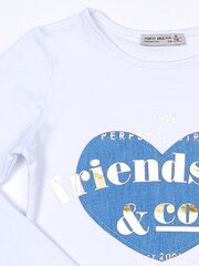 Tuunika valge plaastriga tüdrukule цена и информация | Рубашки для девочек | kaup24.ee