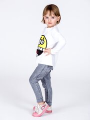 Valge emotikontrükiga pluus lastele hind ja info | Tüdrukute särgid | kaup24.ee
