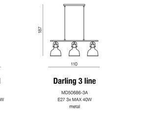 Azzardo подвесной светильник Darling 3 AZ2144 цена и информация | Люстры | kaup24.ee