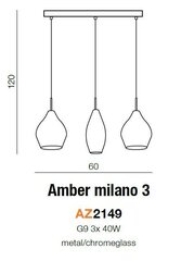 Azzardo подвесной светильник Milano 3 AZ2149 цена и информация | Потолочный светильник, 38 x 38 x 24 см | kaup24.ee