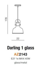 Azzardo rippvalgusti Darling 1 AZ2143 hind ja info | Rippvalgustid | kaup24.ee