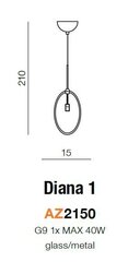 Azzardo rippvalgusti Diana 1 AZ2150 цена и информация | Люстры | kaup24.ee