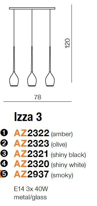 Azzardo rippvalgusti Izza AZ2320 hind ja info | Rippvalgustid | kaup24.ee