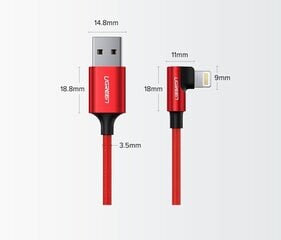 Kaabel Ugreen, USB - Lightning, 1 m hind ja info | Mobiiltelefonide kaablid | kaup24.ee